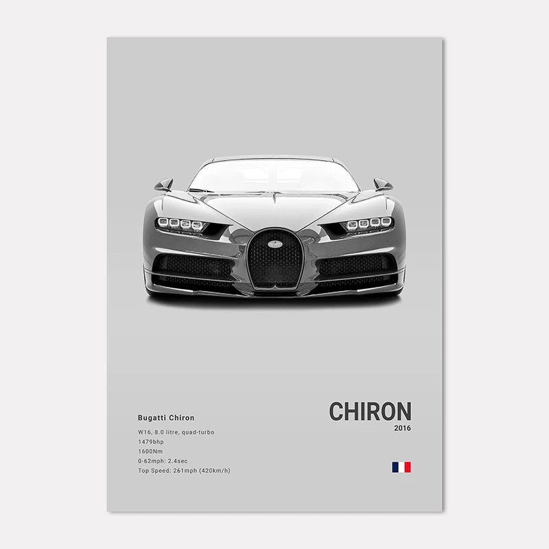 Supercar Canvas Wall Art Poster – M4 P1 Divo STO SVJ Unframed