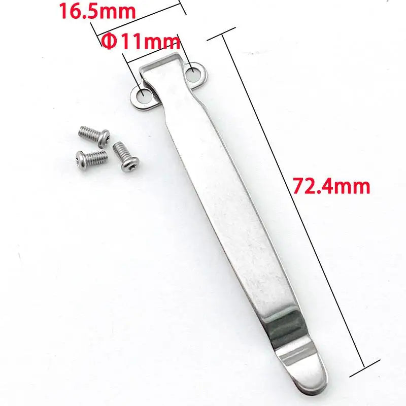 Stainless Steel Back Clip for DIY Folding Pocket Knife + Screws Knife Making Accessory Qst