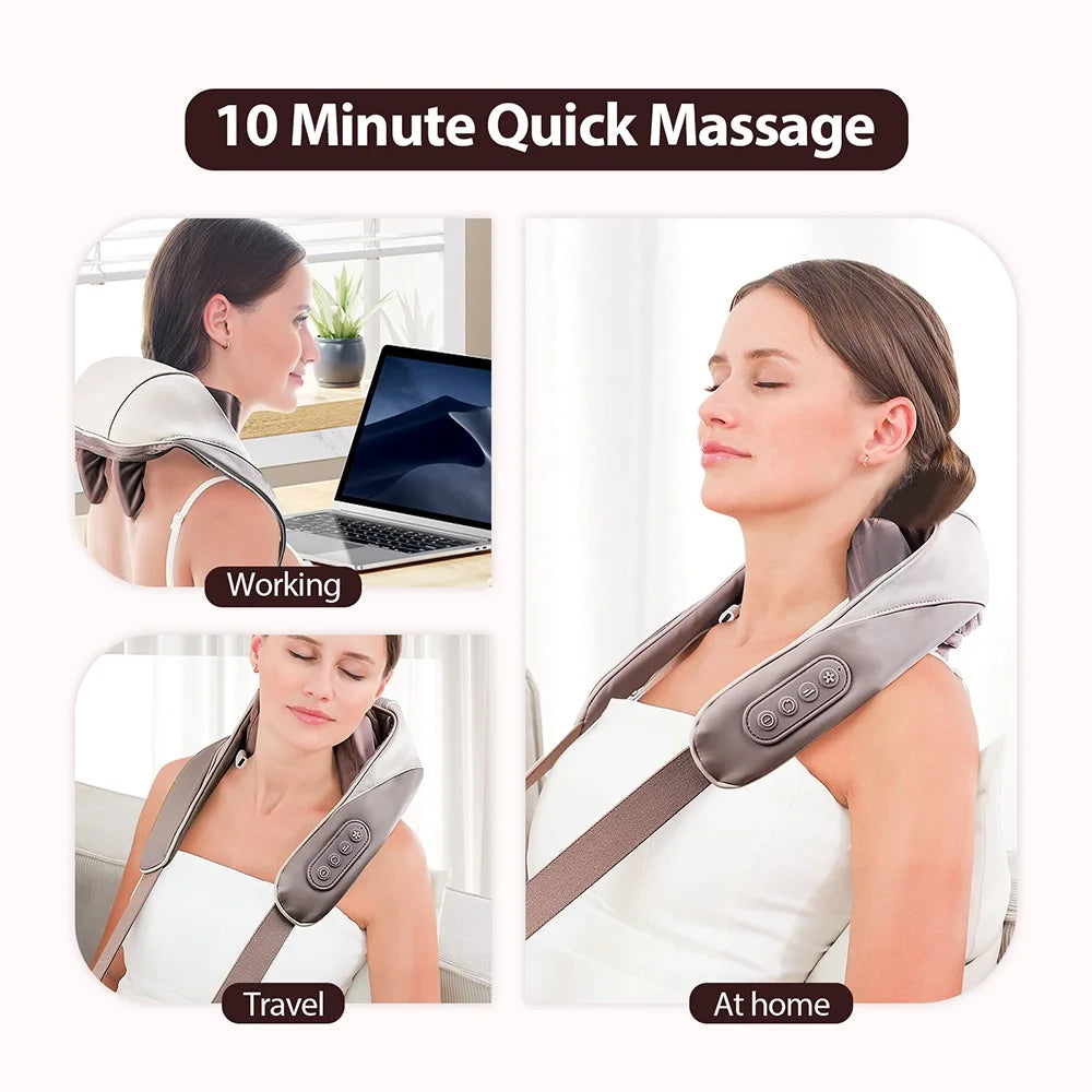 Shiatsu Neck & Shoulder Massage Shawl – Kneading Trapezius Shiatsu Massage Shawl Qst