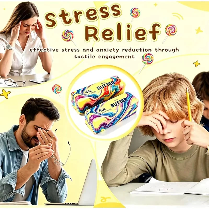 Squishy Butter Stick Fidget Toys – Soft Stretchy Sensory Squeeze Fidget Sensory Toy Qst