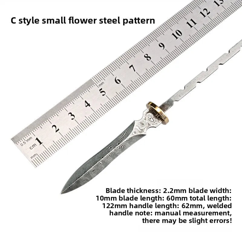 Damascus Steel Blank Tea Knife Blade – DIY Handmade Tool Blank Knife Blade Qst C