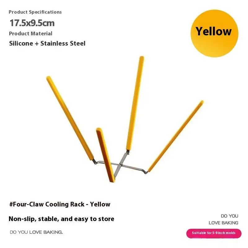 Stainless Steel Chiffon Cake Cooling Rack – Collapsible Stand Cake Cooling Rack Qst Yellow