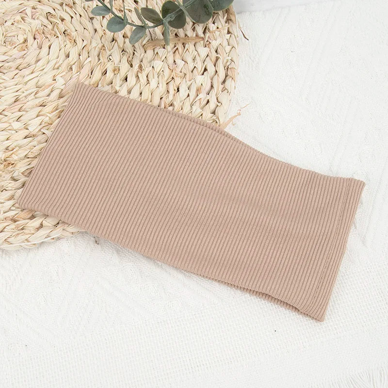 Women's Elastic Sports Headbands – Running, Yoga & Fitness Sports Headband Qme khaki