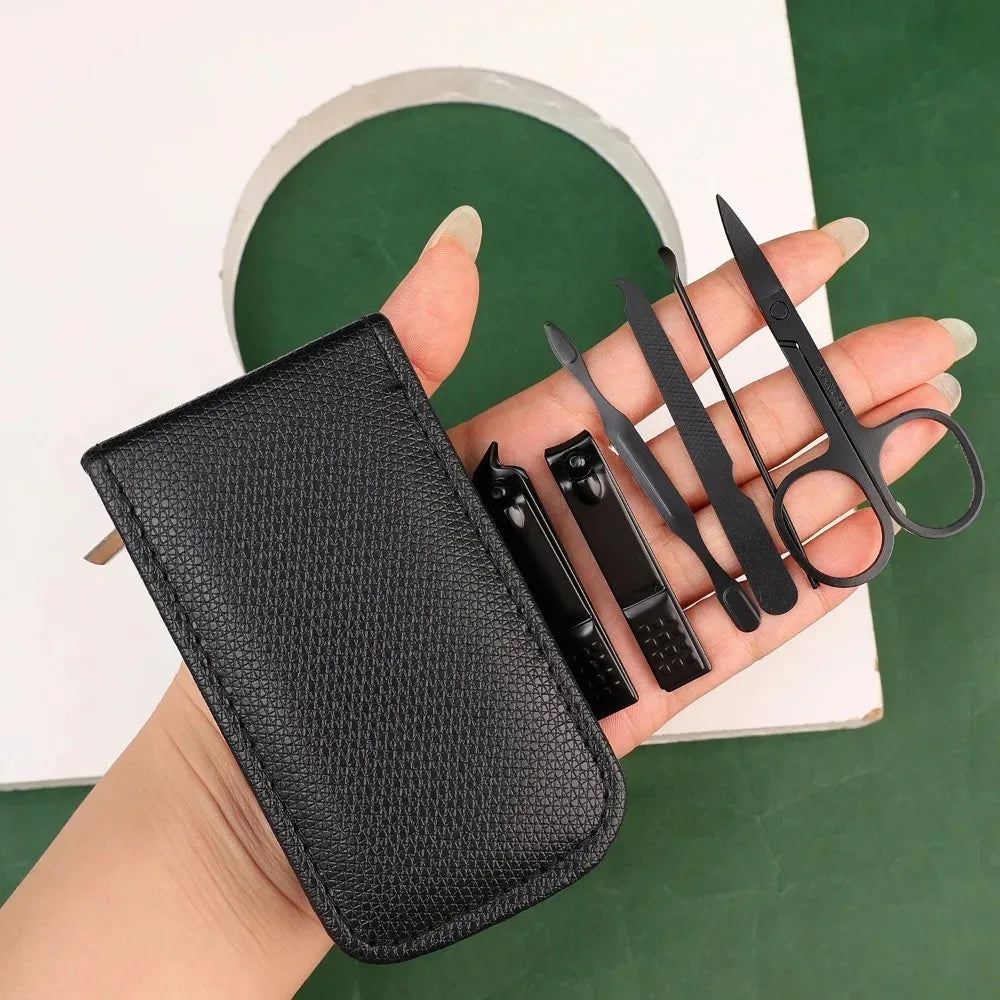 6-Piece Stainless Steel Manicure Set – Portable Nail Clippers Kit Manicure Set Qme