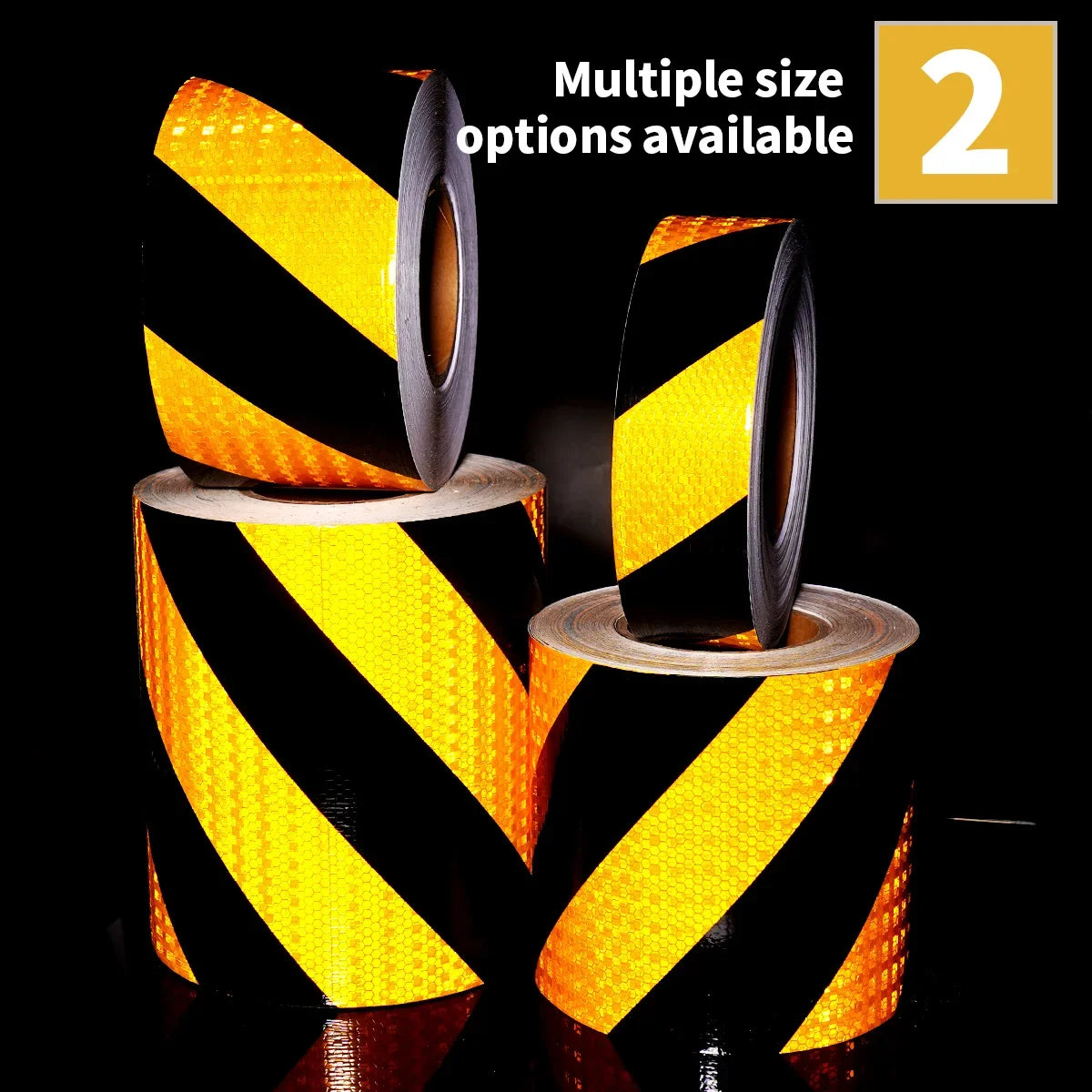 Yellow Reflective Adhesive Tape – Waterproof PVC Hazard Strips Reflective Safety Tape Qme