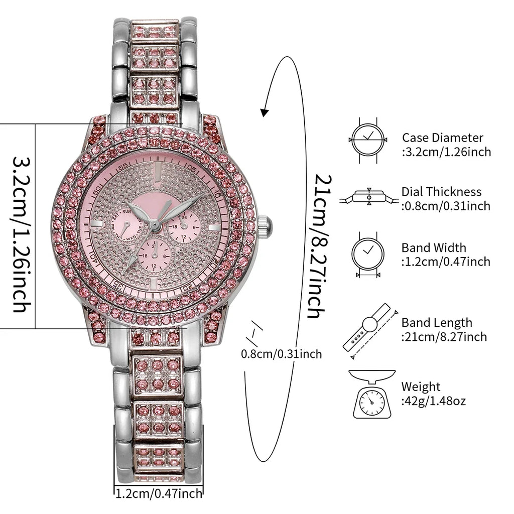 Luxury Rhinestone Women's Watch – Elegant Diamond Wristwatch Ladies Fashion Watch Qme
