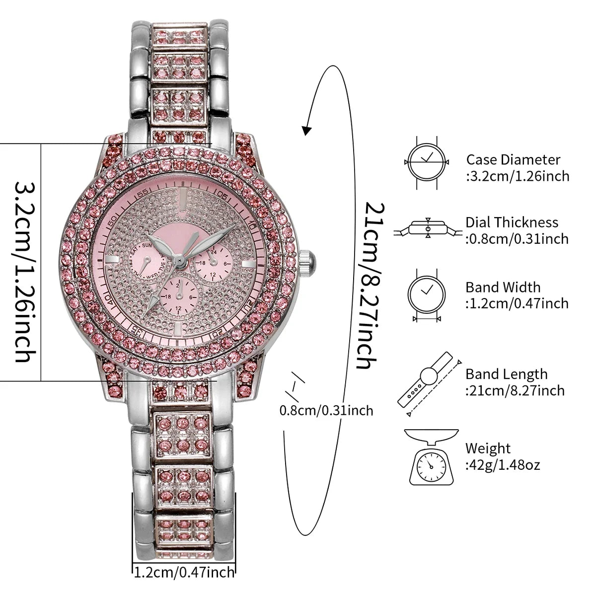 Luxury Rhinestone Women's Watch – Elegant Diamond Wristwatch Ladies Fashion Watch Qme