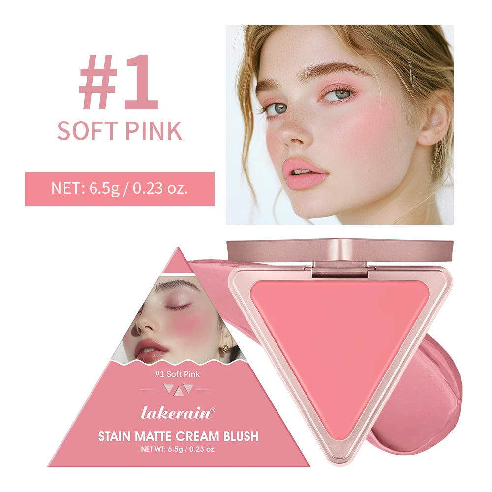 ibcccndc Triangle Cream Blush – Matte, Long-Lasting Rosy Glow Cream Blush Qst 01