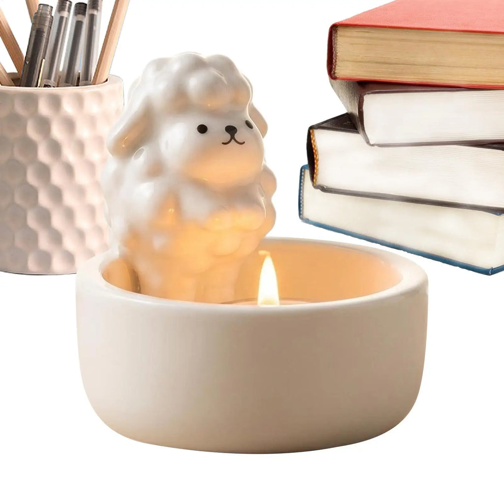 Cute Ceramic Tealight Holder – Aesthetic Table Centerpiece Ceramic Tealight Holder Qme