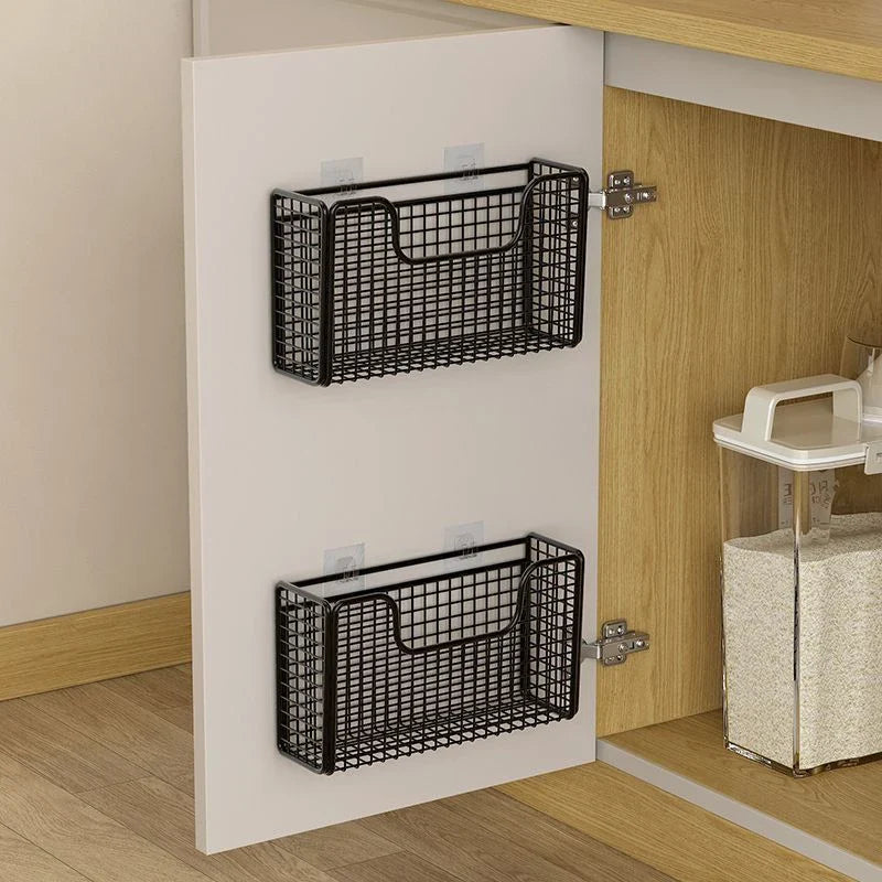 No-Drill Cabinet Door Storage Rack | Wall-Mounted Organizer Cabinet Door Rack Qme
