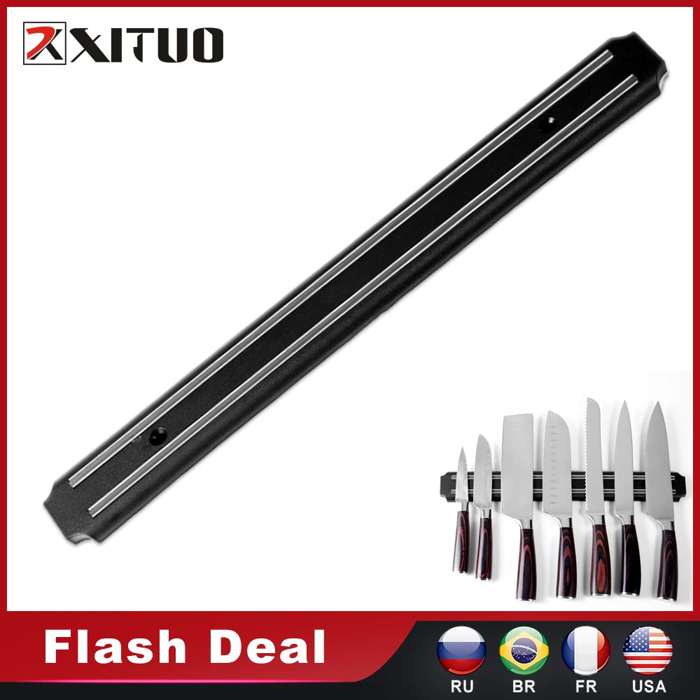 XITUO Magnetic Knife Holder Wall Mount Strip – 3 Sizes Magnetic Knife Strip Qst