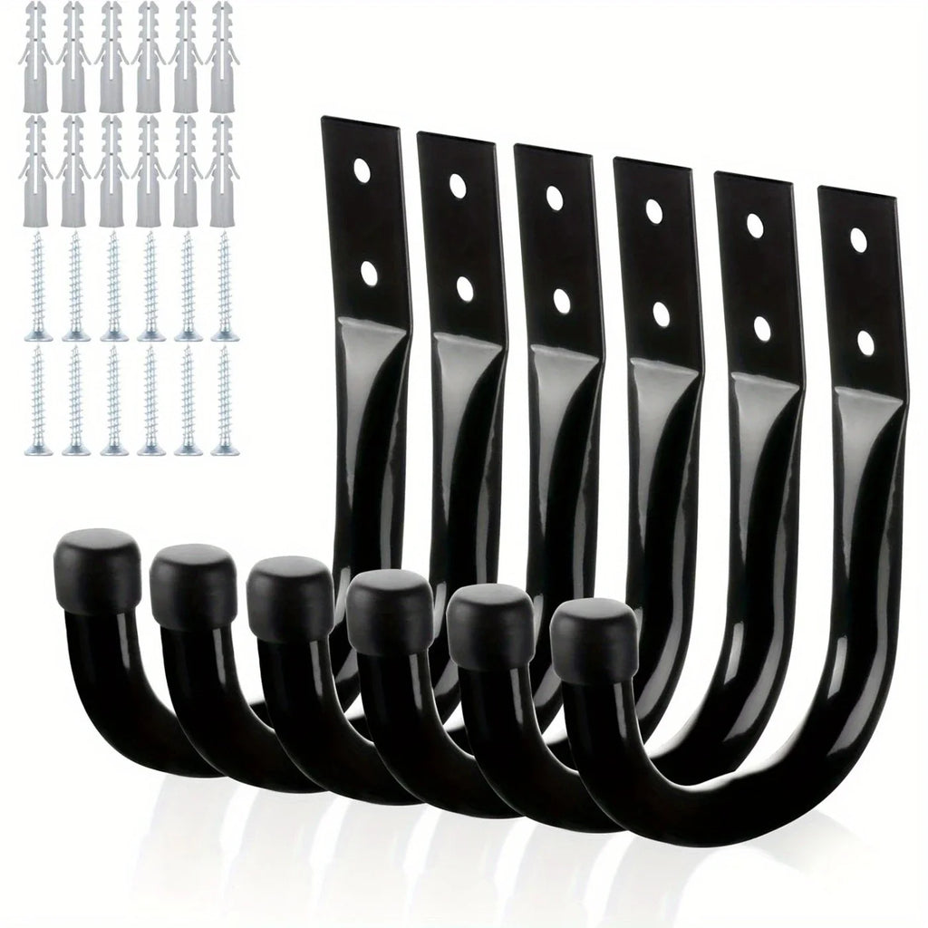 Heavy-Duty Carbon Steel J-Hook Wall Hooks for Garage Storage Garage Wall Hooks Qme