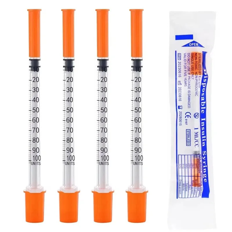 Disposable Insulin Syringes 0.5ml 1ml – 100 Pack, Animal & Lab Veterinary Syringes Qst