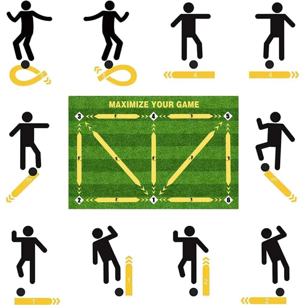 Kids Football Training Mat – Soccer Dribbling Rug 60x90cm Soccer Training Mat Qme