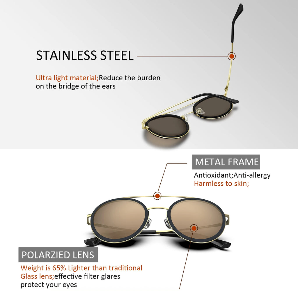 VOPHA Retro Aviator Polarized Sunglasses UV400 – Women's Shades Polarized Sunglasses Qst