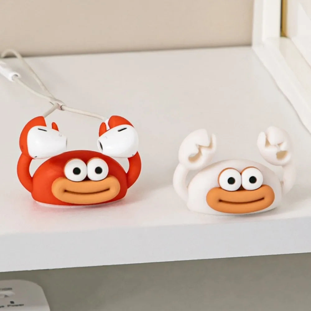 Cute Crab Cable Holder – Self-Adhesive Silicone USB Organizer Cable Organizer Clip Qme