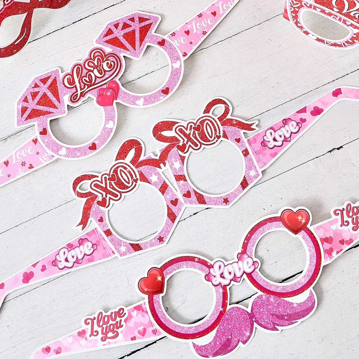 6 Valentine's Day Decorative Party Glasses – Various Styles Party Decorative Glasses Qme