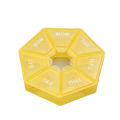 7-Day Pill Organizer – Portable Weekly Tablet & Vitamin Case Pill Organizer Qme Yellow