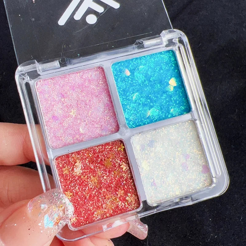 Sparkling Diamond 4-Pan Eyeshadow Palette – Pumpkin & Cherry Eyeshadow Palette Qme