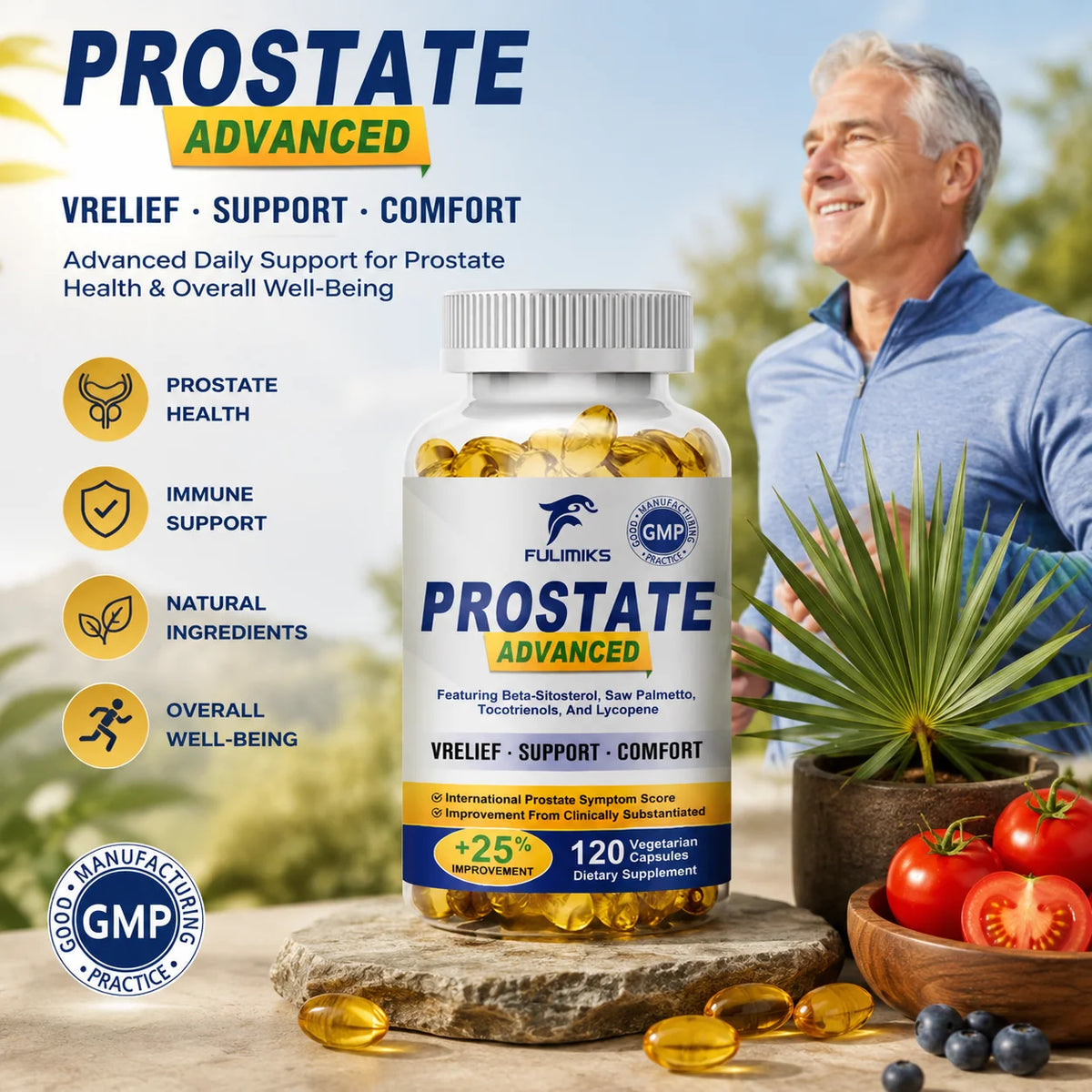 Prostate Support Capsules – Saw Palmetto & Beta-Sitosterol Prostate Supplement Qst