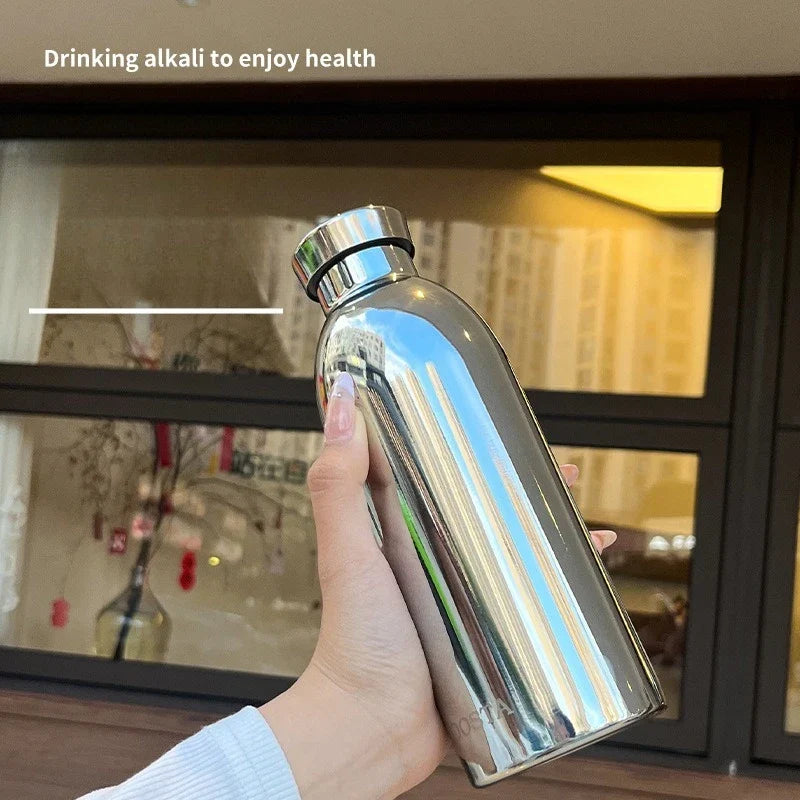 Mirror-Finish Lidded Stainless Steel Insulated Cup 500ml Insulated Tumbler Qme