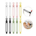 10 Reusable Silicone Cable Ties | Stretchable Wire Organizer Silicone Cable Ties Qme 10pcs