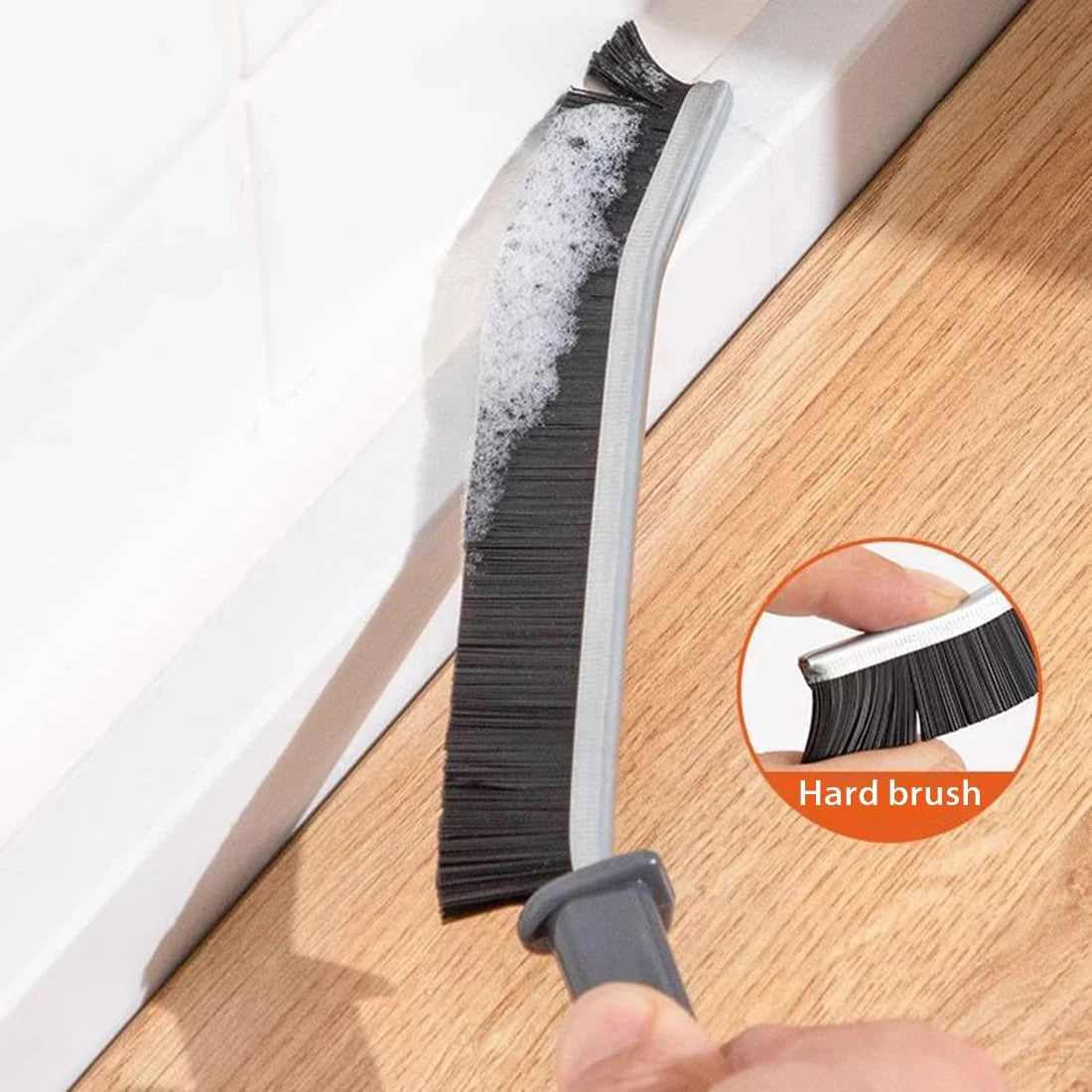 Long Handle Grout & Gap Cleaning Brush – Hard Bristle Gap Cleaning Brush Qme
