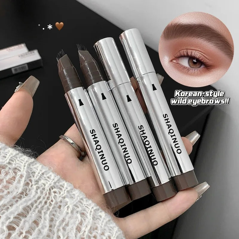 Qme Waterproof Eyebrow Pen – Multi-Tip Hair-Like Strokes Eyebrow Pen Qme