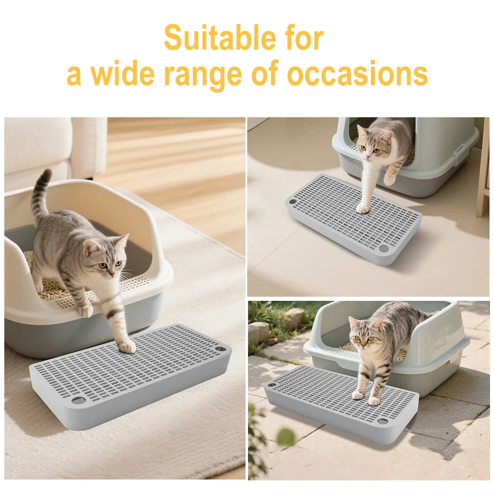 Anti-Splash Cat Litter Mat – Double Layer Filter & Easy Clean Cat Litter Mat Qst