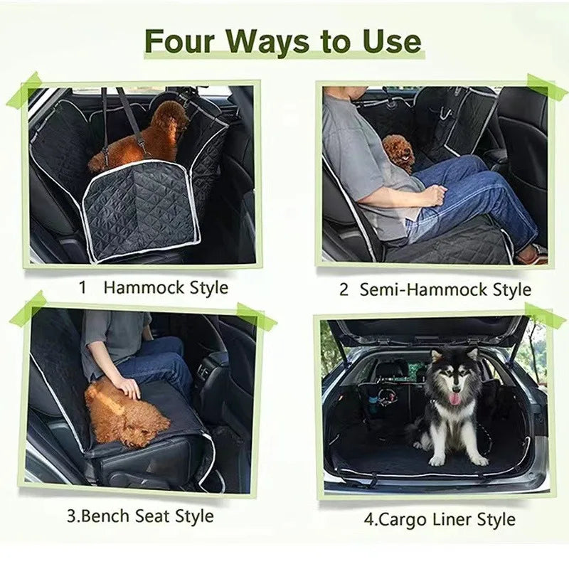 Dog Car Seat Cover – Mesh Window, Storage Bag & Scratch Guard Dog Car Seat Cover Qme