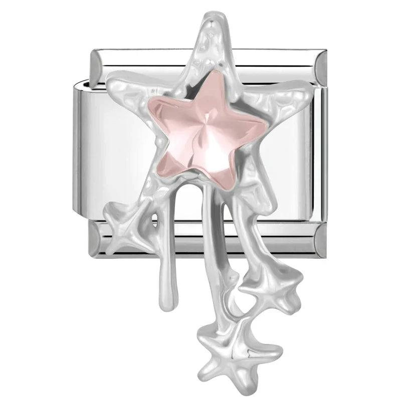 Zircon Italian Charm Links – Flower Butterfly Star Tassel, 16 Colors Italian Charm Links Qme Style 9