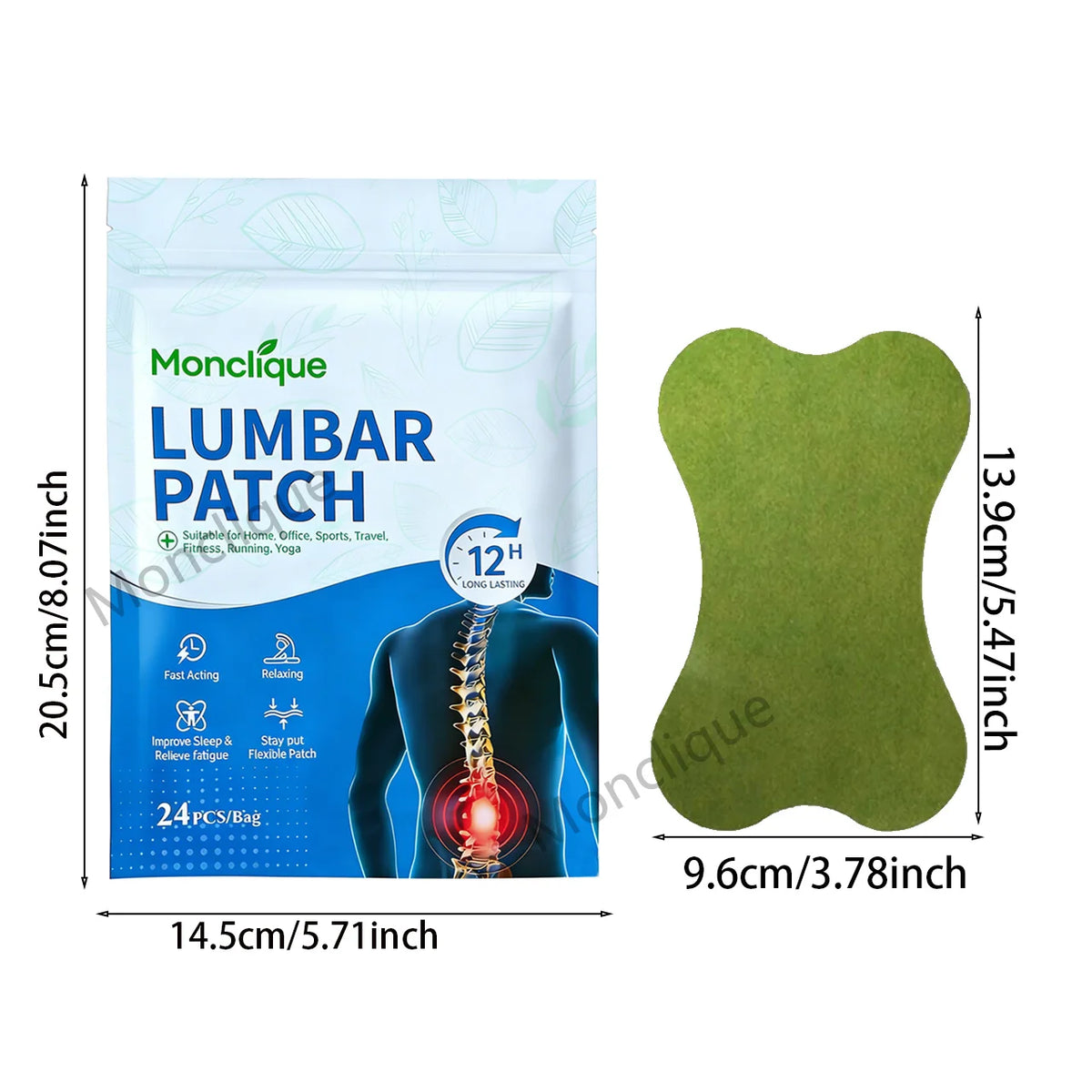 Lumbar Moxibustion Patch – Wormwood Hot Compress Waist Sticker Massage Patch Qst