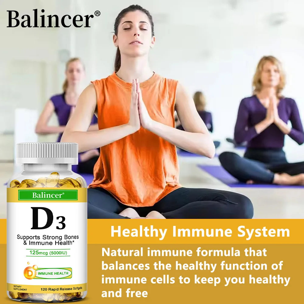 Vitamin D3 5000 IU – Gluten Free Non-GMO Bone & Immune Support Vitamin D Supplement Qst