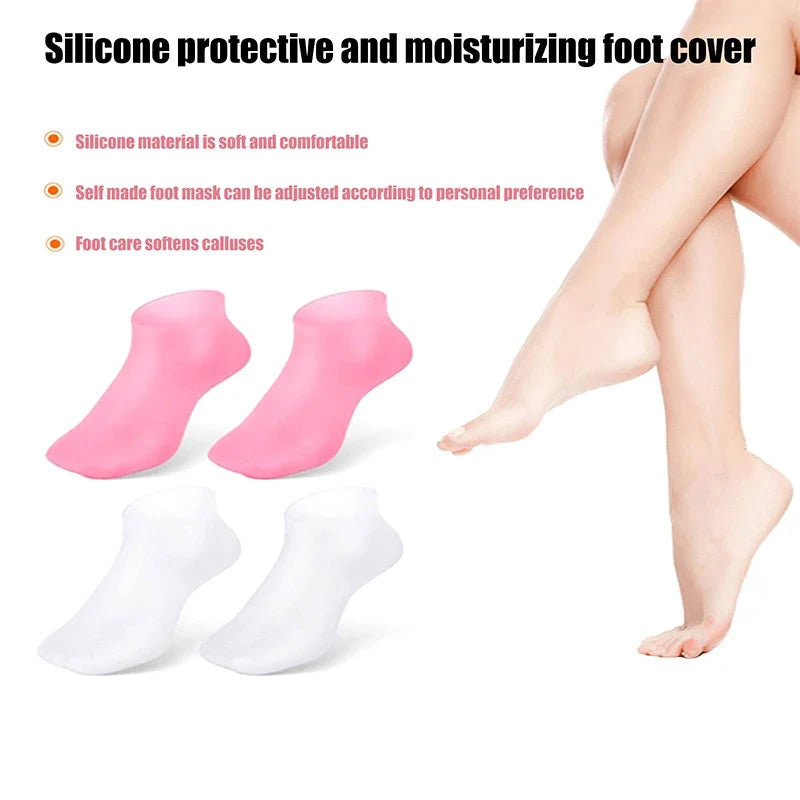 Silicone Moisturizing Gel Socks – Exfoliating Foot Spa (1 Pair) Moisturizing Foot Socks Qme