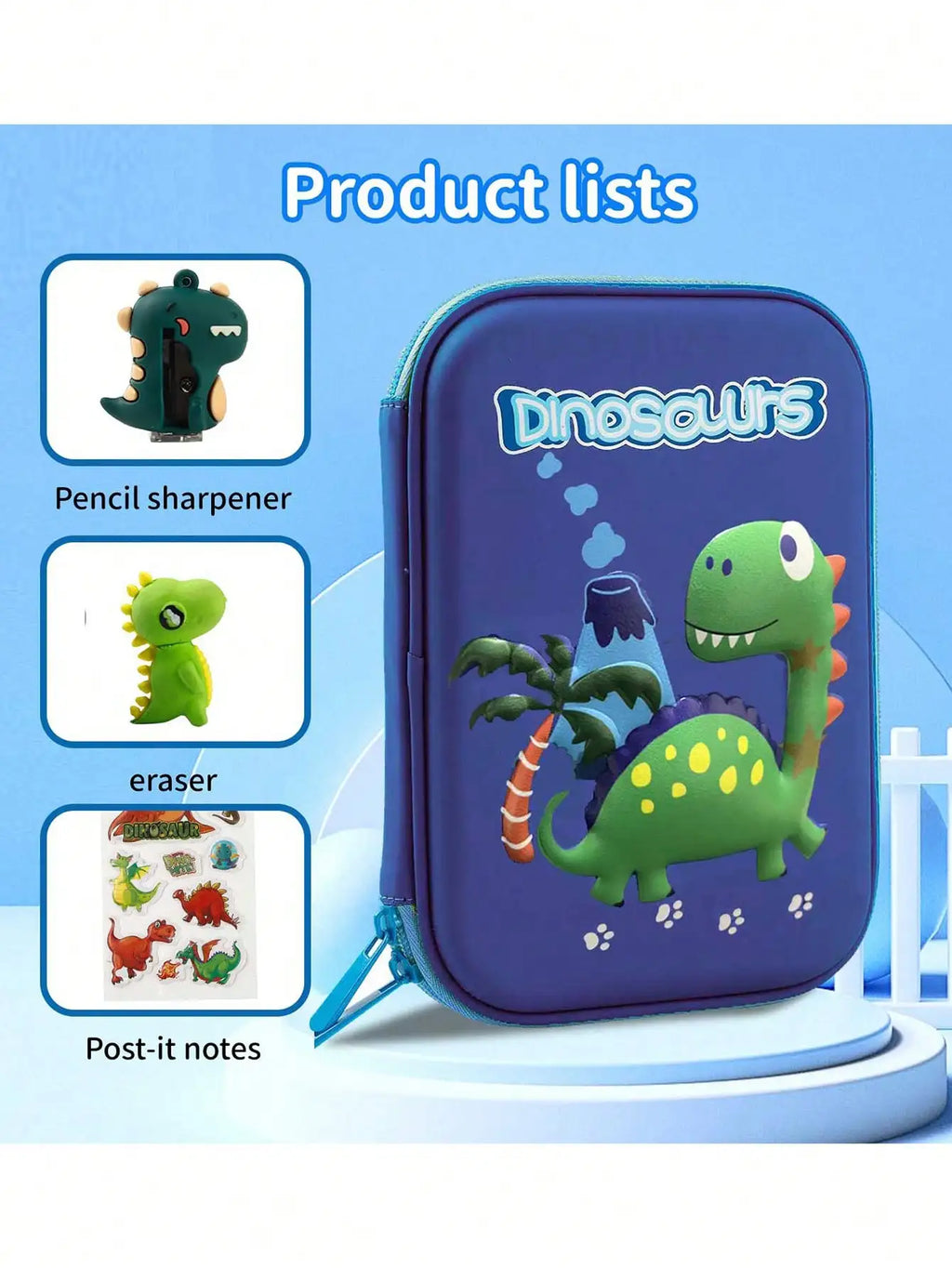 3D EVA Pencil Case Unicorn Dinosaur Stationery Pouch Set Kids Pencil Case Set Qme