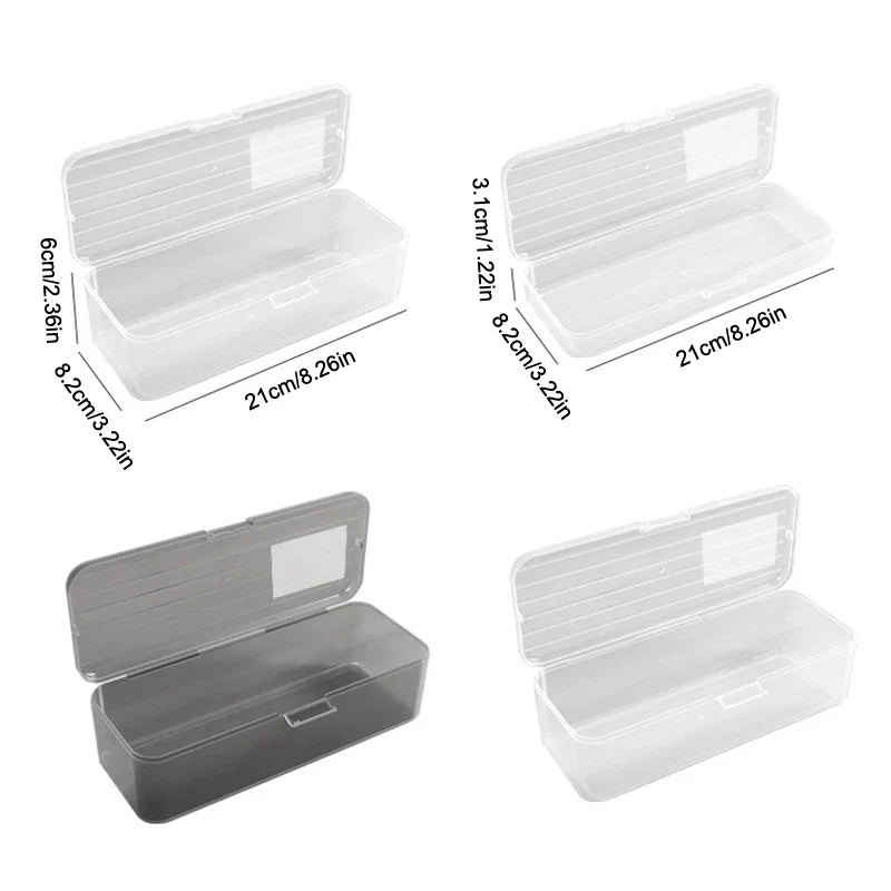 Clear PVC Pen Holder & Makeup Brush Storage Bucket | 2 Sizes Desktop Storage Organizer Qme