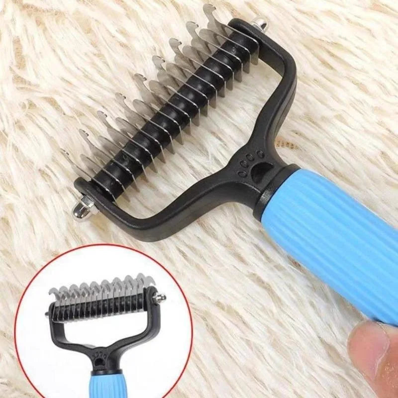 Double-Sided Stainless Steel Pet Detangling Comb | Dogs & Cats Pet Grooming Comb Qme