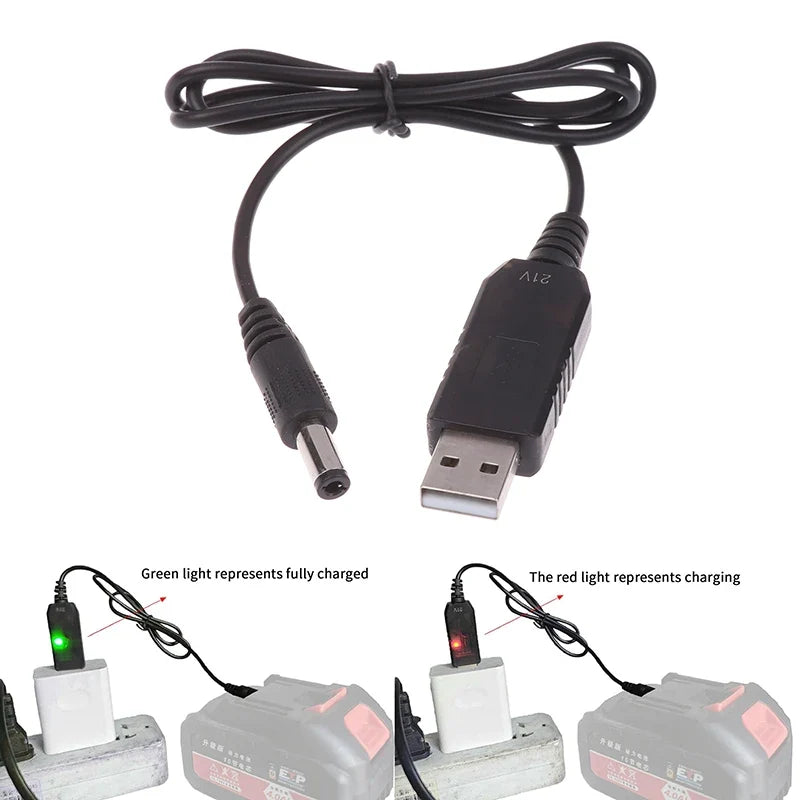 USB 5V to 21V Boost Charging Cable – DC Lithium Battery Adapter Boost Charging Cable Qme
