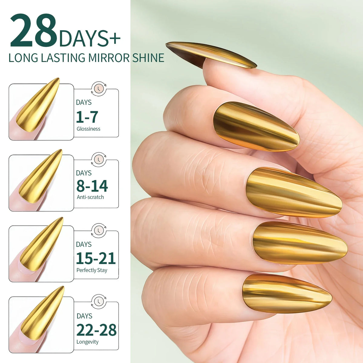 Nailpop Magic Mirror Top Coat & Remover | Chrome Nail Art Mirror Nail Top Coat Qme