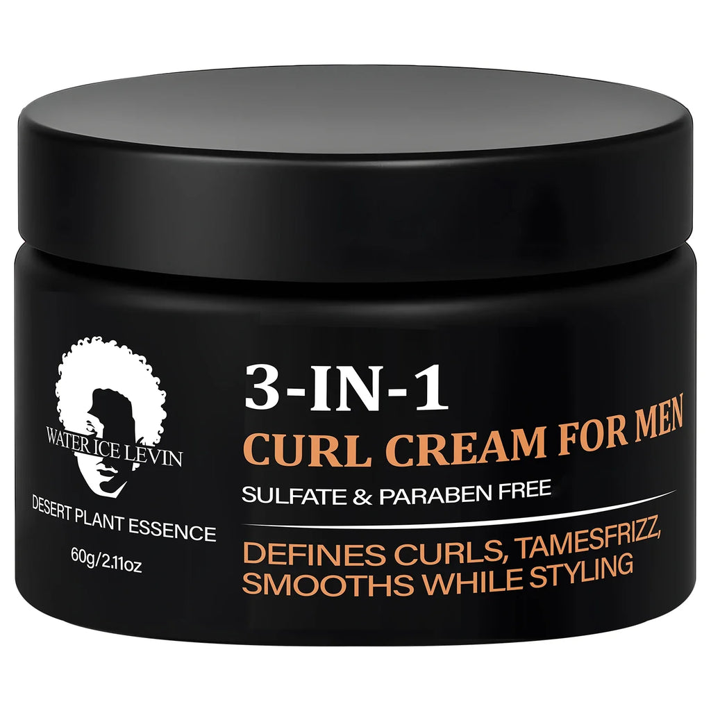 Men's 3-in-1 Curl Cream | Sulfate & Paraben Free Styling Curl Styling Cream Qme Nourishing
