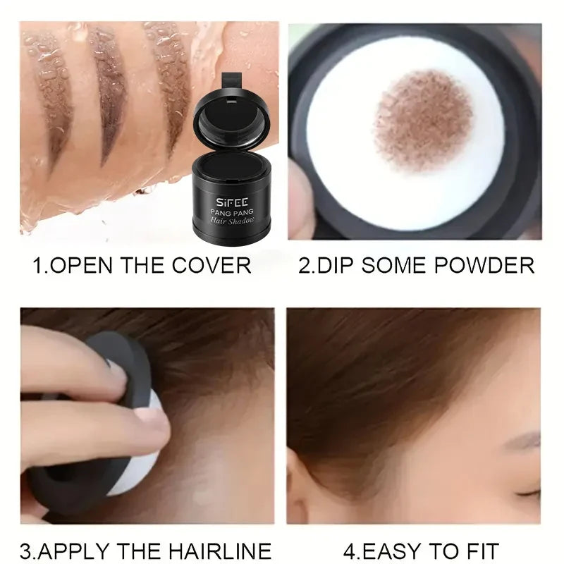 Instant Hairline Concealer Powder & Brush – Waterproof Hair Concealer Powder Qme
