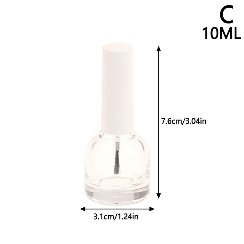 Empty Glass Nail Polish Bottles with Brush Lid – 10/15ml Nail Polish Bottle Qme C