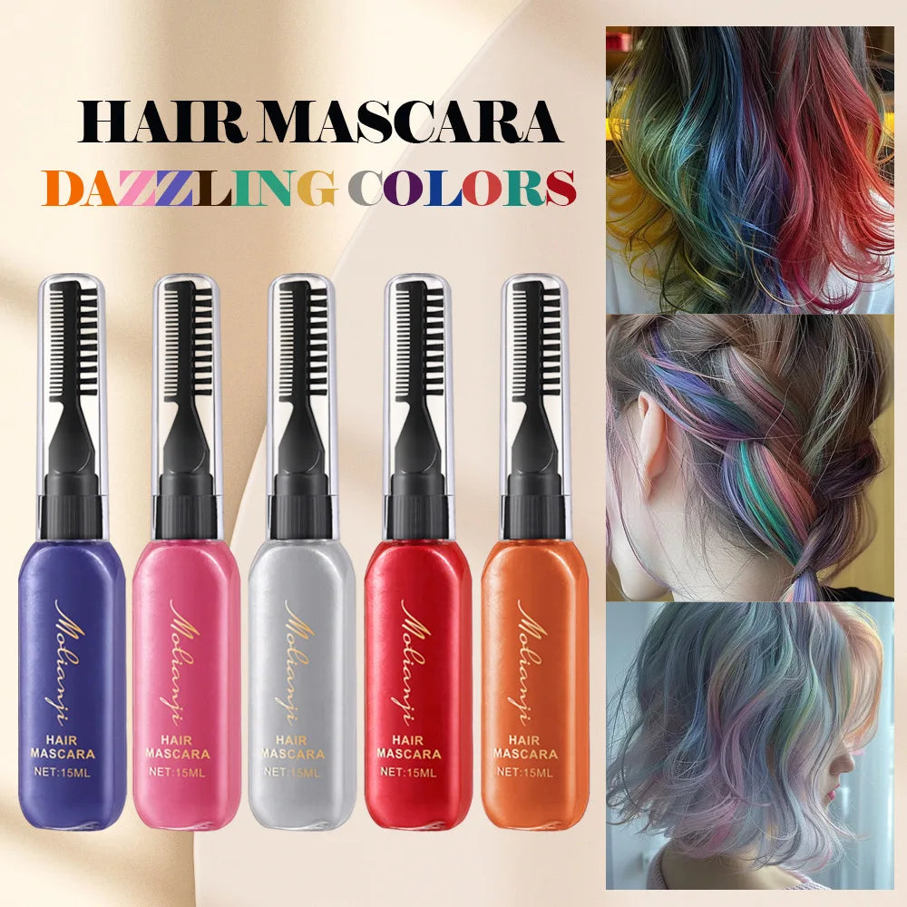 Disposable Hair Dye Highlight Mascara – 8 Colors | Dual-Use Hair Dye Mascara Qme