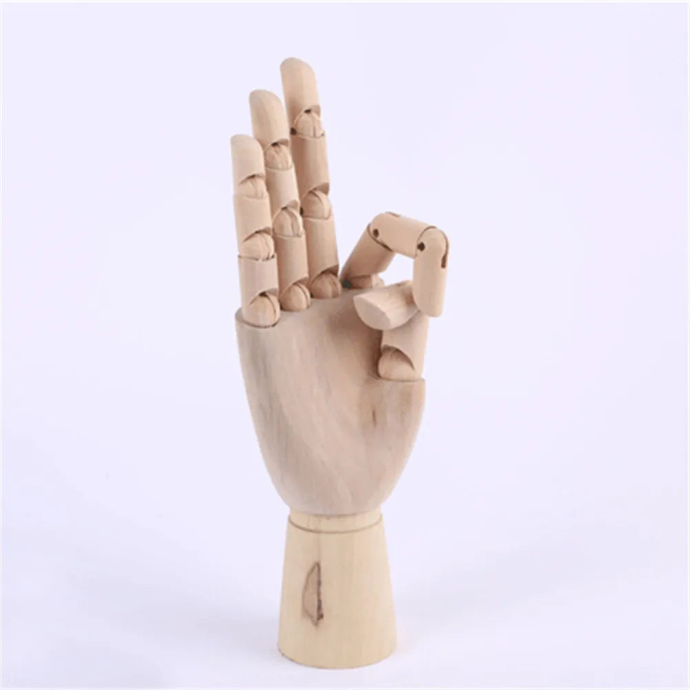 Wooden Hand Mannequin Model – Movable Artist Drawing Aid Artist Drawing Mannequin Qst
