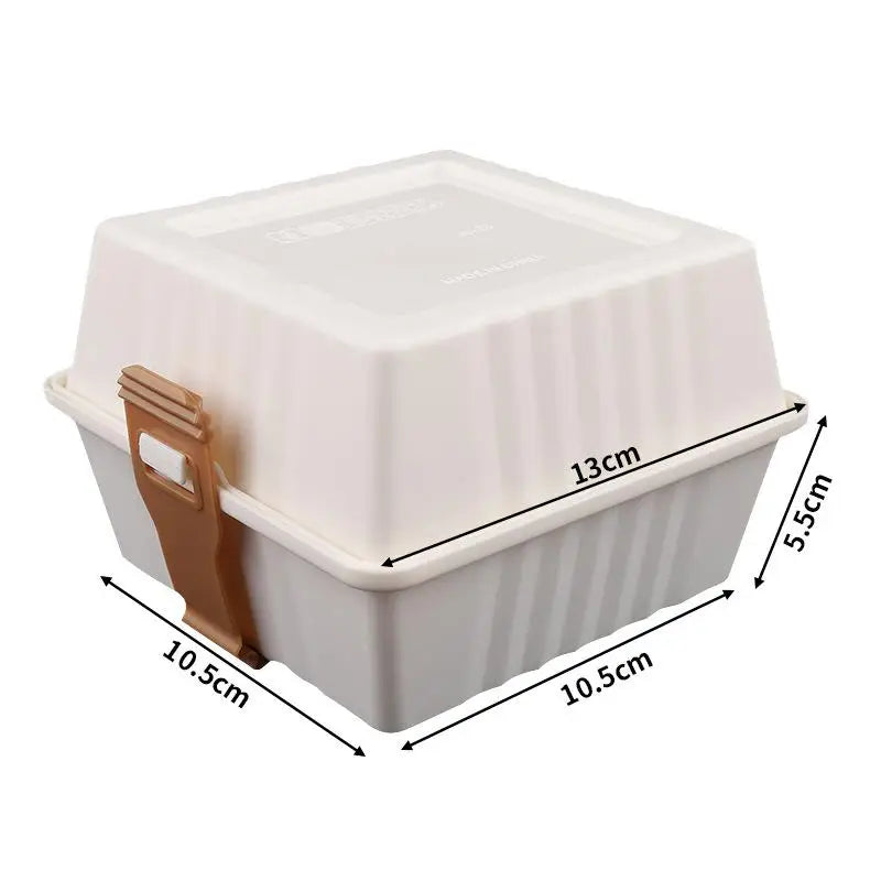 Premium Lunch Box with Sturdy Strap & Leak-Proof Lid Lunch Box Qme White