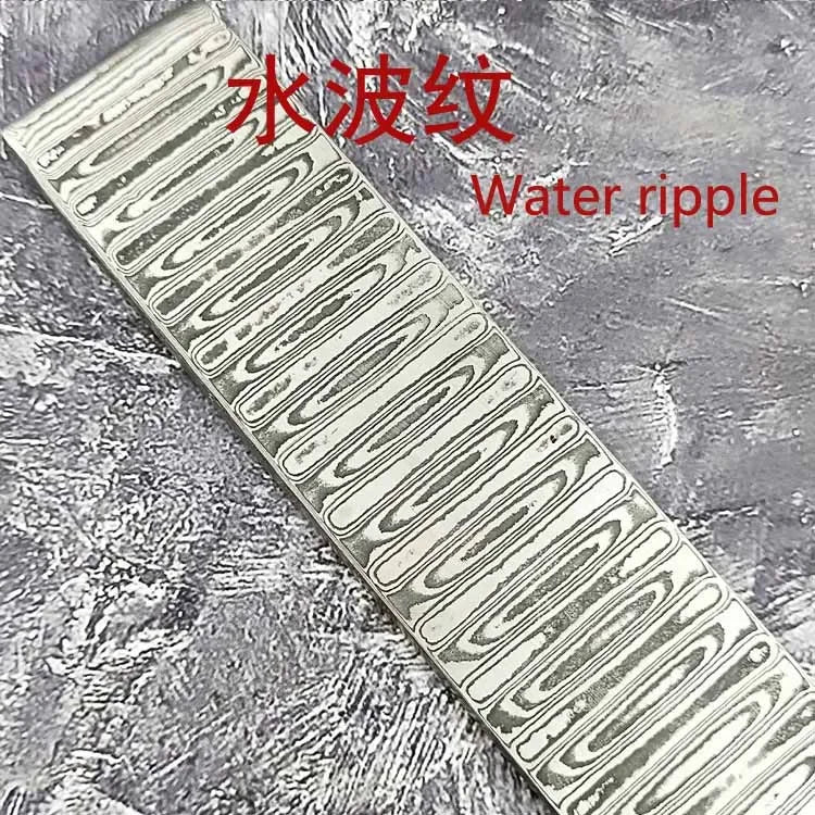 VG10 Damascus Steel Knife Blank Strip 35x5cm DIY Bladesmith Knife Blank Strip Qst 35x5x0.4CM(Water)