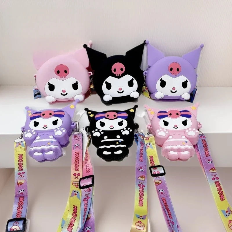 Hello Kitty Kuromi Silicone Coin Purse & Shoulder Bag Silicone Shoulder Bag Qme