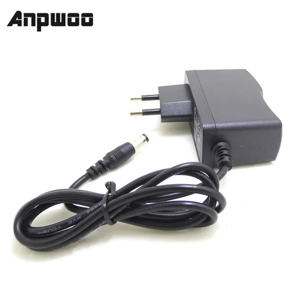 ANPWOO EU Plug 12V 1A AC/DC Power Adapter for CCTV Cameras AC/DC Power Adapter Qme 5pcs