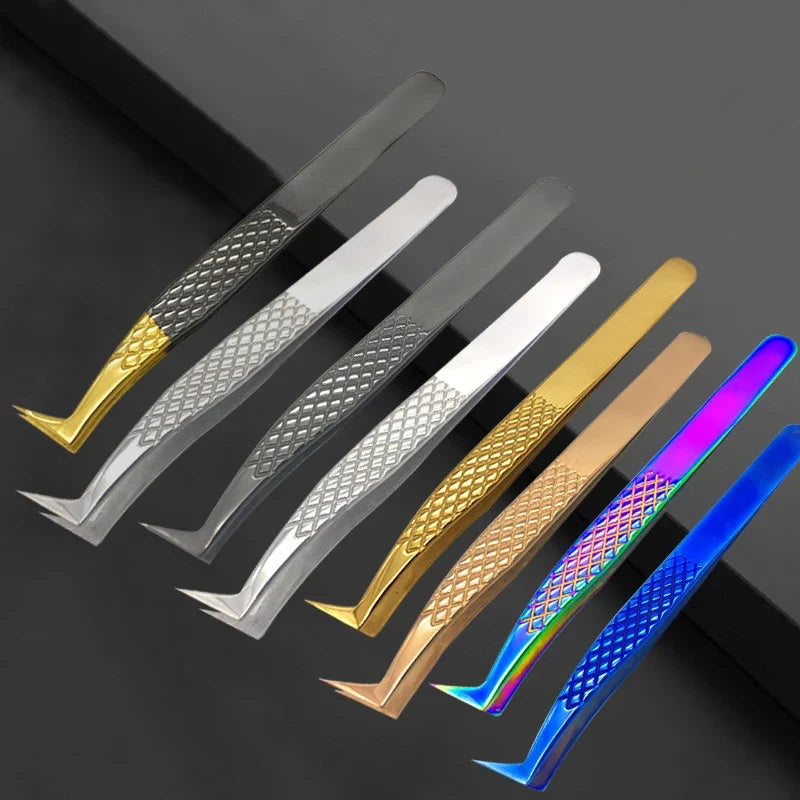 Precision Stainless Steel Eyelash Tweezers – Anti-Static Eyelash Tweezers Qme