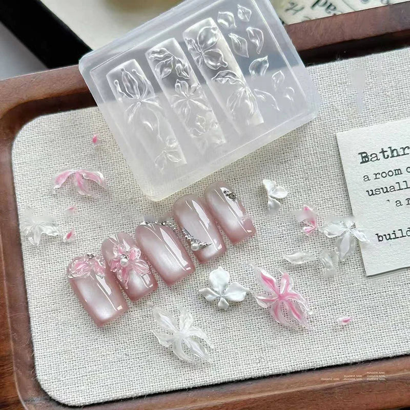 3D Ice Crystal Flower Silicone Nail Art Mold – DIY Manicure Nail Art Mold Qme